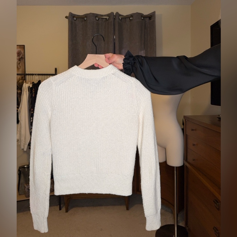Madewell Textural Knit Cardigan Sweater Chunky creamy off white Ivory Small - Picture 8 of 11